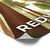 Redwood Trees | Nationalpark Wasserfarbenreise Poster (Ecke)