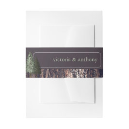 Redwoods & Bark, Rustikale Hochzeit Einladungsbanderole