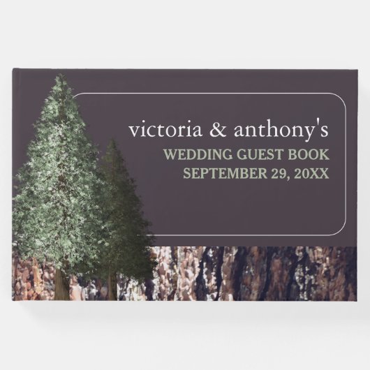 Redwoods & Bark, Rustikale Hochzeit Gästebuch (Vorderseite)