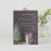 Redwoods & Bark, Rustikale Hochzeit Menükarte (Stehend Vorderseite)