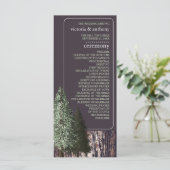 Redwoods & Bark, Rustikale Hochzeit Programm (Stehend Vorderseite)