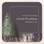 Redwoods & Bark, Rustikale Hochzeit Rechteckiger Pappuntersetzer (Vorderseite)