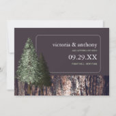 Redwoods & Bark, Rustikale Hochzeit retten das Dat Save The Date (Vorderseite)
