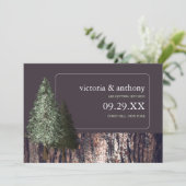 Redwoods & Bark, Rustikale Hochzeit retten das Dat Save The Date (Stehend Vorderseite)