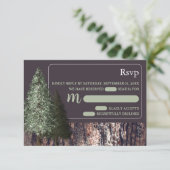 Redwoods & Bark, Rustikale Hochzeit - RSVP (Stehend Vorderseite)