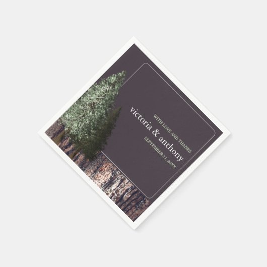 Redwoods & Bark, Rustikale Hochzeit Serviette (Ecke)