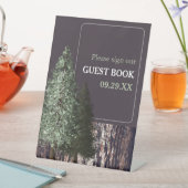 Redwoods & Bark, Rustikale Hochzeit Sockelschild (In Situ)