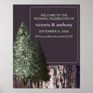 Redwoods & Bark, Rustikale Hochzeit Willkommen Poster