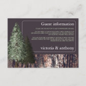 Redwoods & Bark, rustikale Hochzeitsdetails Begleitkarte (Vorderseite)