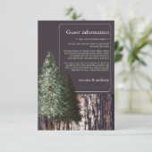 Redwoods & Bark, rustikale Hochzeitsdetails Begleitkarte (Stehend Vorderseite)