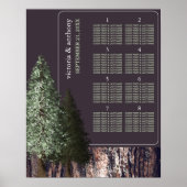 Redwoods & Bark, rustikaler Hochzeitsplan Poster (Vorne)