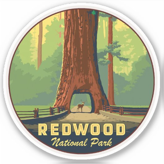Redwoods National Park Aufkleber (Vorderseite)