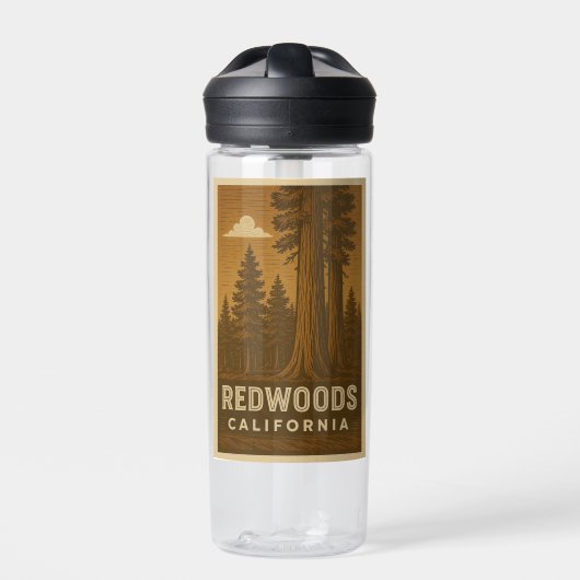 Redwoods National Park California Wasserflasche Trinkflasche (Vorderseite)