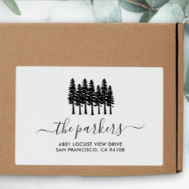 Redwoods | Rücksendeadresse für Familienname Gummistempel