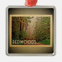 Redwoods Vintage Travel Ornament California