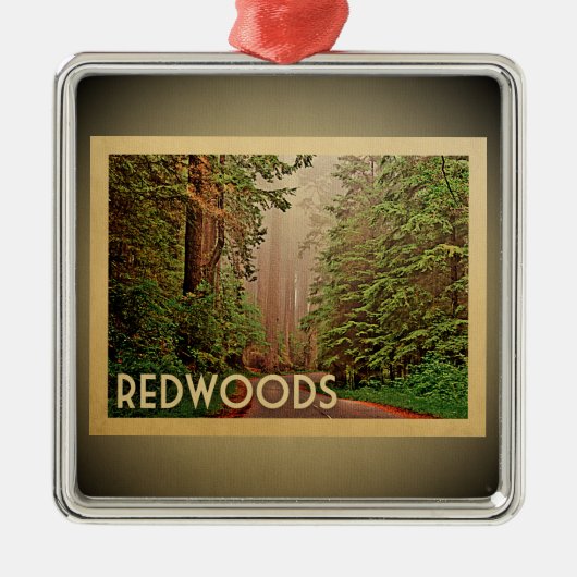 Redwoods Vintage Travel Ornament California (Vorne)