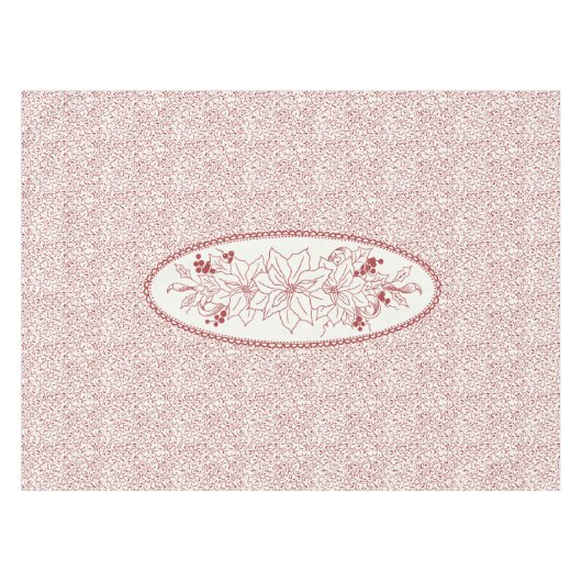 Redwork Medallion Tablecloth - Weihnachtswein Tischdecke (Vorderseite (Horizontal))