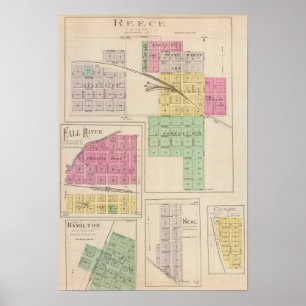 Reece, Fall-River, Hamilton und Höhepunkt, Kansas Poster