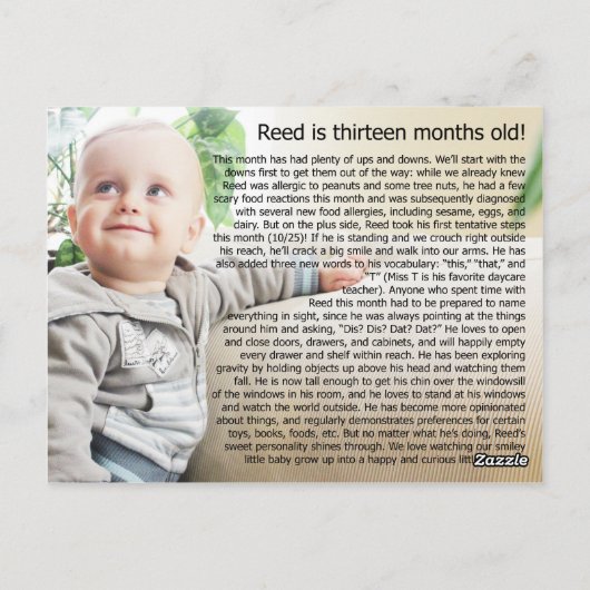 Reed - 13 Monate Postkarte (Rückseite)