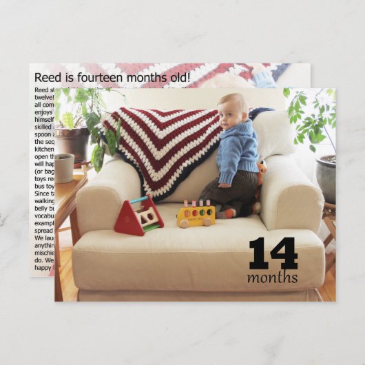 Reed - 14 Monate Postkarte (Vorne/Hinten)