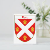 Reed Coat of Arms/Familienwappen Postkarte (Stehend Vorderseite)