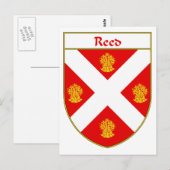 Reed Coat of Arms/Familienwappen Postkarte (Vorne/Hinten)