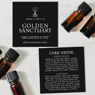 Reed Diffuser Care Card Schwarzweißleitkarte Quadratische Visitenkarte