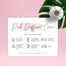 Reed Diffuser Care Instructions Card Feminine Dankeskarte