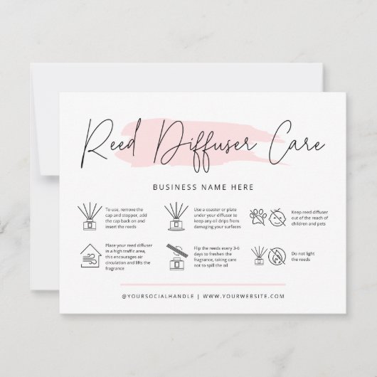 Reed Diffuser Care Instructions Card Feminine Dankeskarte (Vorderseite)