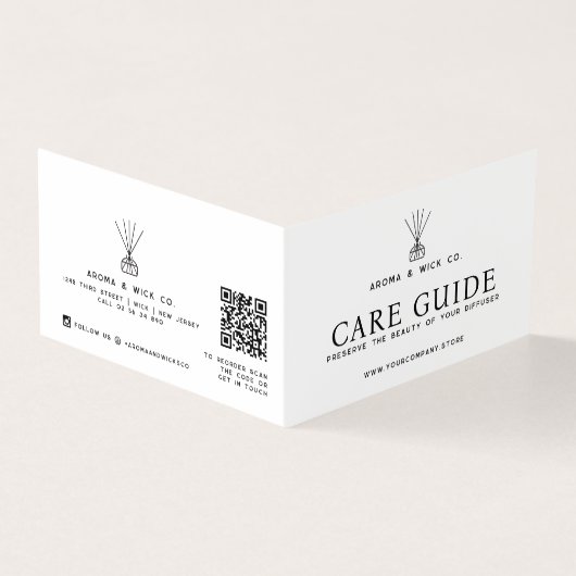 Reed Diffuser Packaging Insert Care Reorder Card (Vorderseite)