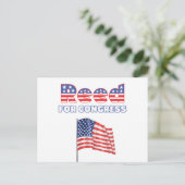 Reed for Congress Patriotic American Flag Design Postkarte (Stehend Vorderseite)