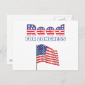 Reed for Congress Patriotic American Flag Design Postkarte (Vorne/Hinten)