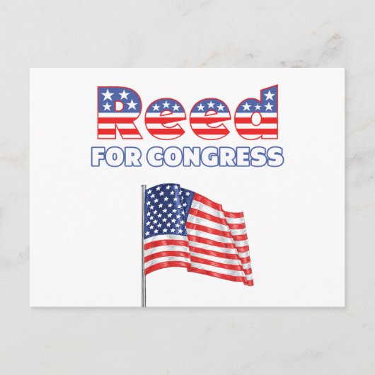 Reed for Congress Patriotic American Flag Design Postkarte (Vorderseite)