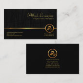 Reed Pflanze Grunge Exquisite Black Gold Line Visitenkarte (Vorne/Hinten)