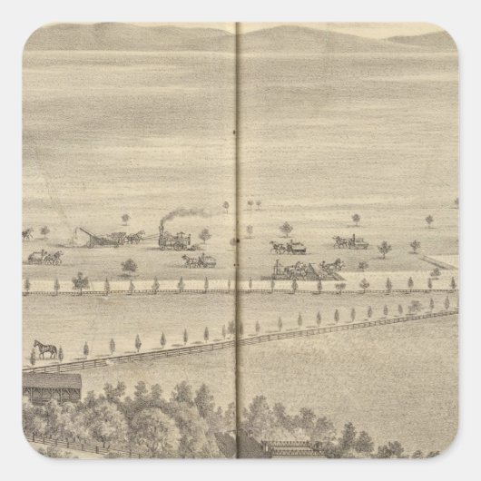 Reed residence, Knights Landing Quadratischer Aufkleber (Vorderseite)