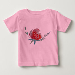Reed Rose Watercolor Art Baby Tutu Bodysuit, rosa Baby T-shirt