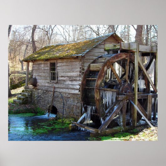 Reeds Spring Mill im Januar Poster (Vorne)