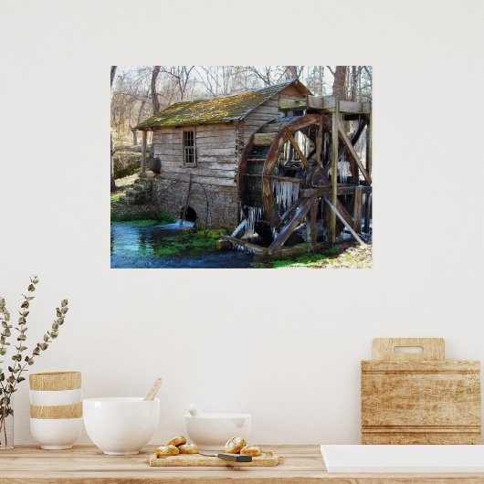 Reeds Spring Mill im Januar Poster (Küche)