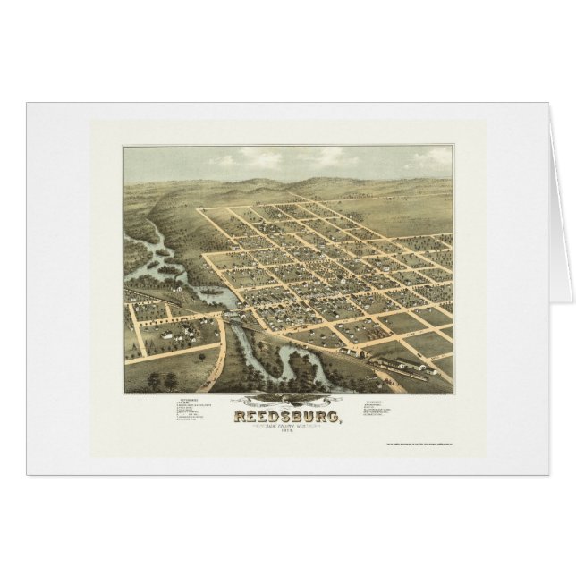 Reedsburg, panoramische Karte WI - 1874 (Vorderseite (Horizontal))