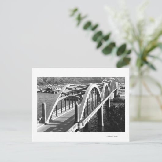 Reedsport, Oregon Blick über die Brücke über Umpqu Postkarte (Stehend Vorderseite)