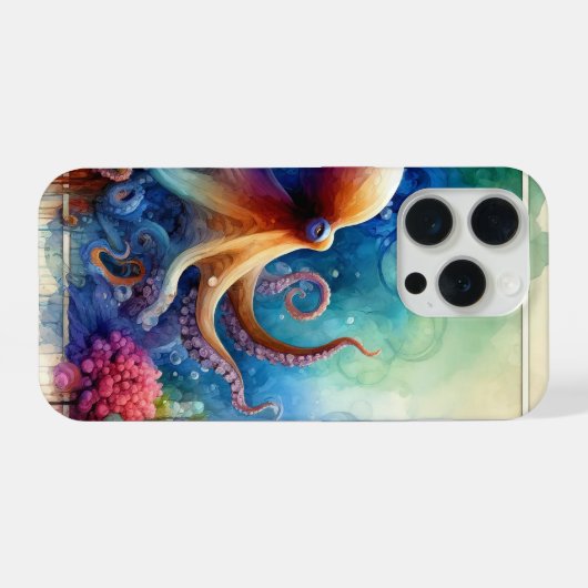 Reef Exploration 2 - Watercolor iPhone Hülle (Rückseite (Horizontal))