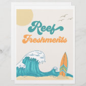 Reef Freshments Surf Party Sign | |Surf-Zeichen (Vorne/Hinten)