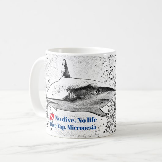 Reef Shark Silhouette Kaffeetasse (Vorderseite Links)