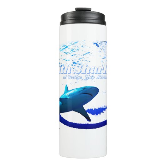 Reef Shark Silhouette Thermosbecher (Vorderseite)