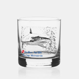 Reef Shark Silhouette Whiskyglas