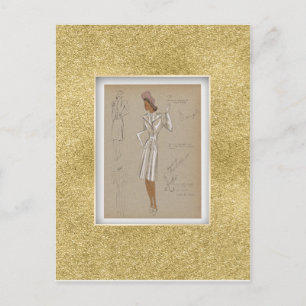 Reefer-Deckmantel getragen über 2 Stück Anzug. 40e Postkarte