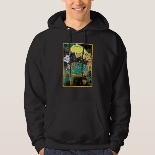 Reefer Kitties Playing Poker For Feline Poker Re Hoodie (Vorderseite)