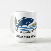 Reel Adventure Sportfischerei-Logo-Stil Kaffeetasse (Vorderseite Links)