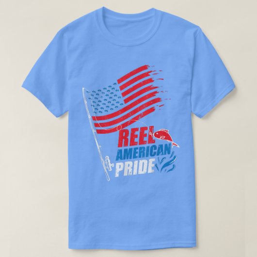 Reel American Pride Fourth Of July 4th Fishing 152 T-Shirt (Design vorne)