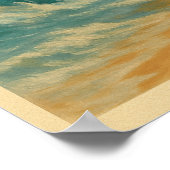 Reel Beach Shark Fishing Pin Up -Retro Coastal Ar Poster (Ecke)